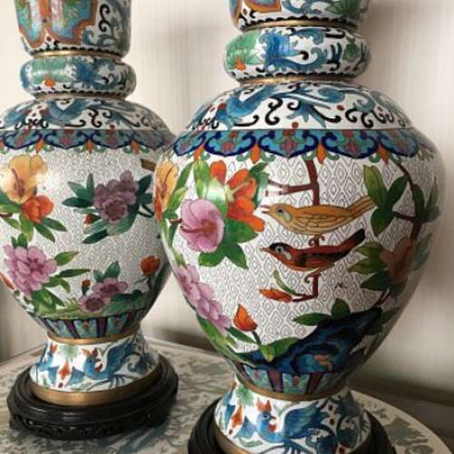 景泰藍(lán)工藝品純手工銅花瓶 cloisonne enamel art vase